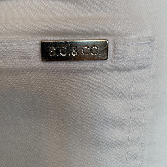 Stretch White Jean Skirt - Picture 3 of 5